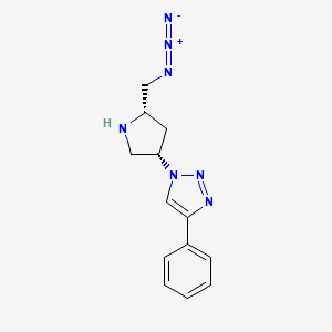 molecular formula C13H15N7 B14177535 1-[(3S,5S)-5-(azidomethyl)pyrrolidin-3-yl]-4-phenyltriazole CAS No. 918313-44-7