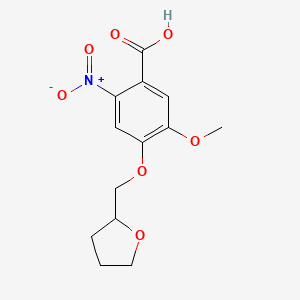 molecular formula C13H15NO7 B1417756 5-甲氧基-2-硝基-4-(氧杂环己烷-2-基甲氧基)苯甲酸 CAS No. 1096877-81-4