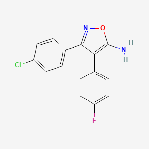 molecular formula C15H10ClFN2O B1417757 3-(4-Chlorophenyl)-4-(4-fluorophenyl)-1,2-oxazol-5-amine CAS No. 1097066-43-7