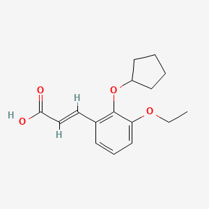 molecular formula C16H20O4 B1417761 3-[2-(Cyclopentyloxy)-3-ethoxyphenyl]prop-2-enoic acid CAS No. 1099691-40-3