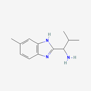 molecular formula C12H17N3 B1417764 2-Methyl-1-(5-methyl-1H-benzimidazol-2-YL)propan-1-amine CAS No. 7031-53-0