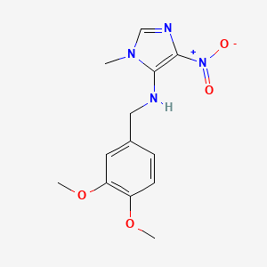 molecular formula C13H16N4O4 B1417768 N-[(3,4-dimethoxyphenyl)methyl]-1-methyl-4-nitro-1H-imidazol-5-amine CAS No. 1155610-22-2