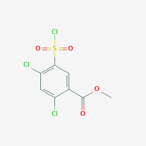 molecular formula C8H5Cl3O4S B1417769 2,4-二氯-5-(氯磺酰基)苯甲酸甲酯 CAS No. 924867-89-0