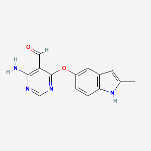 molecular formula C14H12N4O2 B14177698 4-Amino-6-[(2-methyl-1H-indol-5-yl)oxy]pyrimidine-5-carbaldehyde CAS No. 919485-91-9