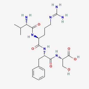 molecular formula C23H37N7O6 B14177790 L-Valyl-N~5~-(diaminomethylidene)-L-ornithyl-L-phenylalanyl-L-serine CAS No. 928653-39-8