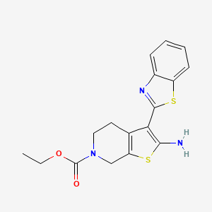 molecular formula C17H17N3O2S2 B1417791 ethyl 2-amino-3-(1,3-benzothiazol-2-yl)-4,7-dihydrothieno[2,3-c]pyridine-6(5H)-carboxylate CAS No. 1105194-36-2