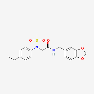 molecular formula C19H22N2O5S B14177915 N-(1,3-benzodioxol-5-ylmethyl)-2-(4-ethyl-N-methylsulfonylanilino)acetamide CAS No. 5184-54-3