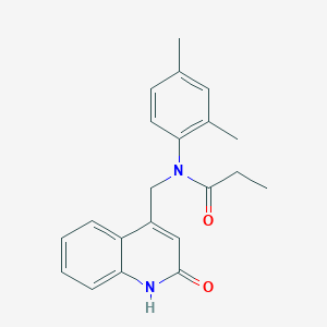 molecular formula C21H22N2O2 B14177971 N-(2,4-dimethylphenyl)-N-[(2-oxo-1H-quinolin-4-yl)methyl]propanamide CAS No. 848219-47-6