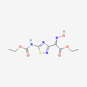 molecular formula C9H12N4O5S B1417802 Ethyl 2-(5-((ethoxycarbonyl)amino)-1,2,4-thiadiazol-3-yl)-2-(hydroxyimino)acetate CAS No. 1245652-38-3