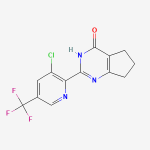 molecular formula C13H9ClF3N3O B1417804 2-(3-chloro-5-(trifluoromethyl)pyridin-2-yl)-6,7-dihydro-3H-cyclopenta[d]pyrimidin-4(5H)-one CAS No. 1823183-12-5