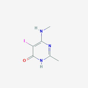 molecular formula C6H8IN3O B1417808 5-Iodo-2-methyl-6-(methylamino)-4-pyrimidinol CAS No. 1135283-16-7