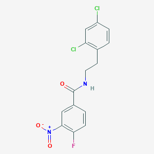 molecular formula C15H11Cl2FN2O3 B14178175 Benzamide, N-[2-(2,4-dichlorophenyl)ethyl]-4-fluoro-3-nitro- CAS No. 870998-03-1