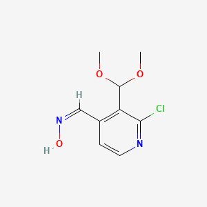 molecular formula C9H11ClN2O3 B1417823 (E)-2-Chloro-3-(dimethoxymethyl)isonicotinaldehyde oxime CAS No. 1186405-23-1