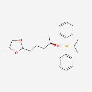molecular formula C24H34O3Si B14178274 tert-Butyl{[(2R)-5-(1,3-dioxolan-2-yl)pentan-2-yl]oxy}diphenylsilane CAS No. 918328-66-2