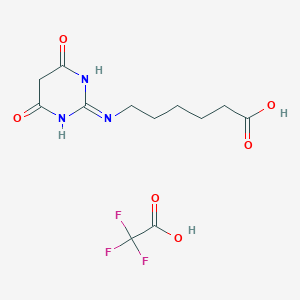 molecular formula C12H16F3N3O6 B1417830 6-(4,6-二氧代-1,4,5,6-四氢嘧啶-2-基氨基)己酸三氟乙酸酯 CAS No. 1185302-11-7