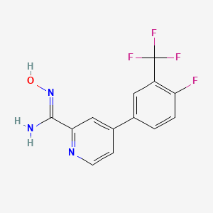 molecular formula C13H9F4N3O B1417831 4-(4-Fluoro-3-trifluoromethylphenyl)-N-hydroxy-pyridine-2-carboxamidine CAS No. 1219454-50-8