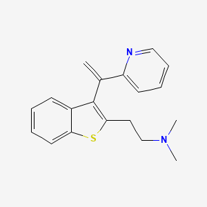 molecular formula C19H20N2S B14178333 N,N-dimethyl-2-[3-(1-pyridin-2-ylethenyl)-1-benzothiophen-2-yl]ethanamine CAS No. 873693-17-5