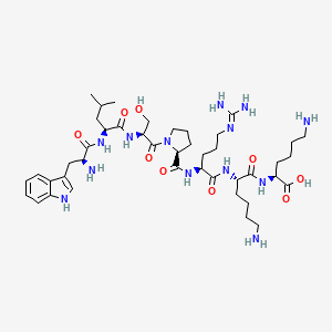 molecular formula C43H71N13O9 B14178352 L-Tryptophyl-L-leucyl-L-seryl-L-prolyl-N~5~-(diaminomethylidene)-L-ornithyl-L-lysyl-L-lysine CAS No. 920011-50-3