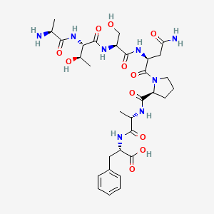 molecular formula C31H46N8O11 B14178437 L-Alanyl-L-threonyl-L-seryl-L-asparaginyl-L-prolyl-L-alanyl-L-phenylalanine CAS No. 870142-57-7
