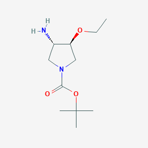 molecular formula C11H22N2O3 B1417847 trans-3-Amino-1-Boc-4-ethoxypyrrolidine CAS No. 708273-40-9