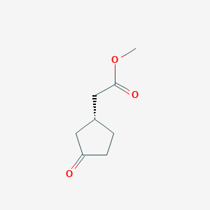 molecular formula C8H12O3 B141785 (R)-Methyl 2-(3-oxocyclopentyl)acetate CAS No. 84621-34-1