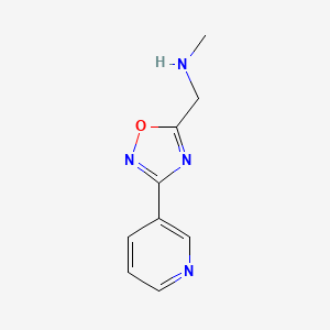 molecular formula C9H10N4O B1417851 N-methyl-1-(3-pyridin-3-yl-1,2,4-oxadiazol-5-yl)methanamine CAS No. 915919-63-0