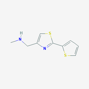 molecular formula C9H10N2S2 B1417854 N-Methyl-1-[2-(2-thienyl)-1,3-thiazol-4-YL]methanamine CAS No. 933701-68-9