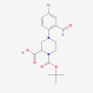 molecular formula C17H21BrN2O5 B1417855 (S)-4-(4-Bromo-2-formylphenyl)-1-(tert-butoxy-carbonyl)piperazine-2-carboxylic acid CAS No. 2105411-07-0