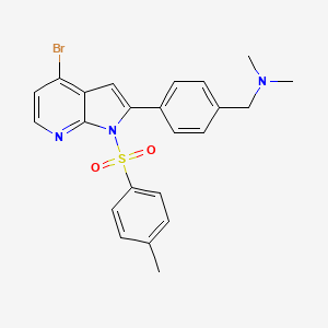molecular formula C23H22BrN3O2S B14178589 Benzenemethanamine, 4-[4-bromo-1-[(4-methylphenyl)sulfonyl]-1H-pyrrolo[2,3-b]pyridin-2-yl]-N,N-dimethyl- 