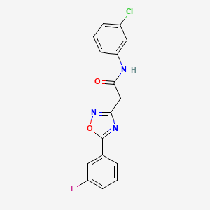 B1417859 N-(3-Chlorophenyl)-2-(5-(3-fluorophenyl)-1,2,4-oxadiazol-3-yl)acetamide CAS No. 915925-69-8