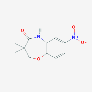 molecular formula C11H12N2O4 B1417872 3,3-dimethyl-7-nitro-2,3-dihydro-1,5-benzoxazepin-4(5H)-one CAS No. 1170249-44-1