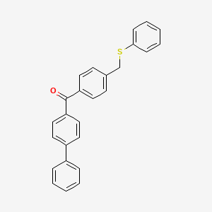 molecular formula C26H20OS B14178750 ([1,1'-Biphenyl]-4-yl){4-[(phenylsulfanyl)methyl]phenyl}methanone CAS No. 876301-47-2