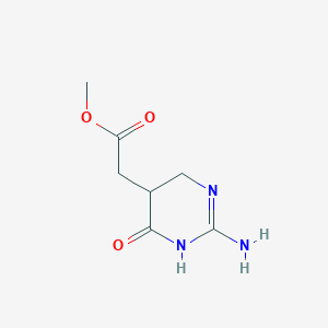 molecular formula C7H11N3O3 B1417877 Methyl (2-amino-6-oxo-1,4,5,6-tetrahydropyrimidin-5-yl)acetate CAS No. 1114595-91-3
