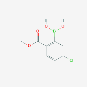 molecular formula C8H8BClO4 B1417880 (5-氯-2-(甲氧羰基)苯基)硼酸 CAS No. 957062-64-5