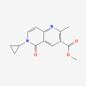 molecular formula C14H14N2O3 B1417883 Methyl 6-cyclopropyl-2-methyl-5-oxo-5,6-dihydro-1,6-naphthyridine-3-carboxylate CAS No. 1158282-25-7