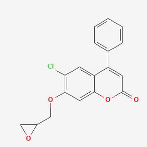 molecular formula C18H13ClO4 B1417886 6-氯-7-(环氧-2-基甲氧基)-4-苯基-2H-色酮 CAS No. 1092333-60-2