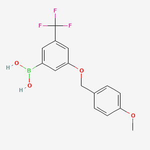 molecular formula C15H14BF3O4 B1417890 (3-((4-Methoxybenzyl)oxy)-5-(trifluoromethyl)phenyl)boronic acid CAS No. 913835-77-5