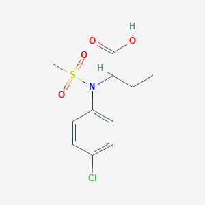 molecular formula C11H14ClNO4S B1417894 2-[(4-Chlorophenyl)(methylsulfonyl)amino]butanoic acid CAS No. 1218722-33-8
