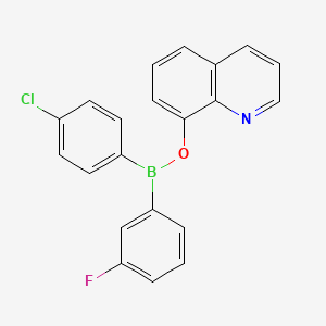 molecular formula C21H14BClFNO B14178943 Borinic acid, (4-chlorophenyl)(3-fluorophenyl)-, 8-quinolinyl ester CAS No. 873101-78-1