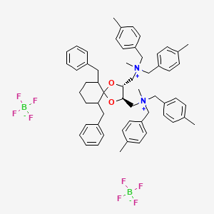 6,10-Dibenzyl-N,N'-dimethyl-N,N,N',N'-tetrakis(4-methylbenzyl)-1,4-dioxaspiro[4.5]decane-(2R,3R)-diylbis(methylammonium) Bis(tetrafluoroborate)