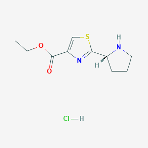 molecular formula C10H15ClN2O2S B1417913 ethyl 2-((R)-pyrrolidin-2-yl)thiazole-4-carboxylate hydrochloride CAS No. 251349-56-1