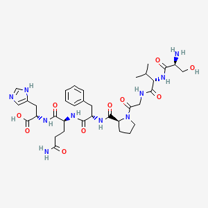 molecular formula C35H50N10O10 B14179214 L-Seryl-L-valylglycyl-L-prolyl-L-phenylalanyl-L-glutaminyl-L-histidine CAS No. 921192-81-6