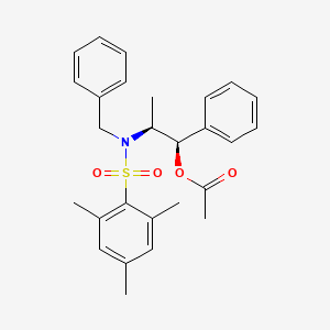 molecular formula C27H31NO4S B1417930 (1R,2S)-2-[Benzyl(2,4,6-trimethylbenzene-1-sulfonyl)amino]-1-phenylpropyl acetate CAS No. 240423-74-9