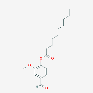 molecular formula C18H26O4 B14179381 Decanoic acid, 4-formyl-2-methoxyphenyl ester CAS No. 881994-32-7