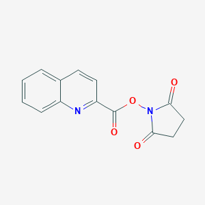 molecular formula C14H10N2O4 B141794 Quinaldic acid succinimide ester CAS No. 136465-99-1
