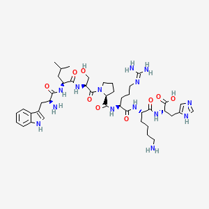 molecular formula C43H66N14O9 B14179431 L-Tryptophyl-L-leucyl-L-seryl-L-prolyl-N~5~-(diaminomethylidene)-L-ornithyl-L-lysyl-L-histidine CAS No. 872617-71-5