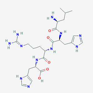 molecular formula C24H39N11O5 B14179545 L-Leucyl-L-histidyl-N~5~-(diaminomethylidene)-L-ornithyl-L-histidine CAS No. 922729-20-2