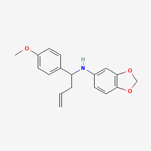 molecular formula C18H19NO3 B14179618 N-[1-(4-Methoxyphenyl)but-3-en-1-yl]-2H-1,3-benzodioxol-5-amine CAS No. 918530-11-7