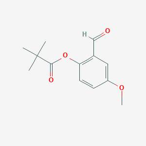 molecular formula C13H16O4 B14179670 Propanoic acid, 2,2-dimethyl-, 2-formyl-4-methoxyphenyl ester CAS No. 859235-62-4