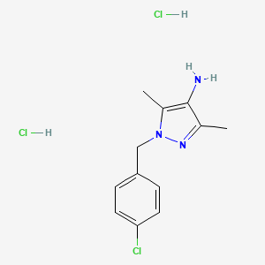 molecular formula C12H16Cl3N3 B1417980 1-(4-Chloro-benzyl)-3,5-dimethyl-1H-pyrazol-4-ylamine dihydrochloride CAS No. 1185056-79-4